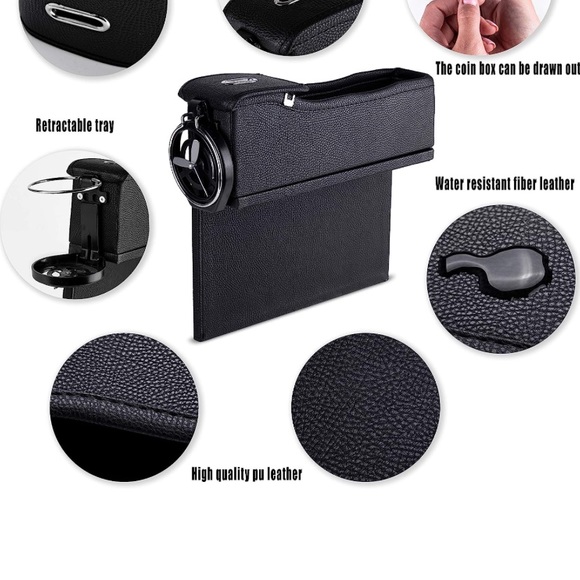 Car Console Seat Side Coin Holder Cup Holder Storage Organizer - Picture 5 of 6